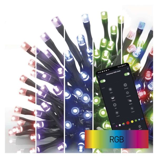 GoSmart LED Christmas chain, 12 m, outdoor and indoor, RGB, programmes, timer, WiFi image 1
