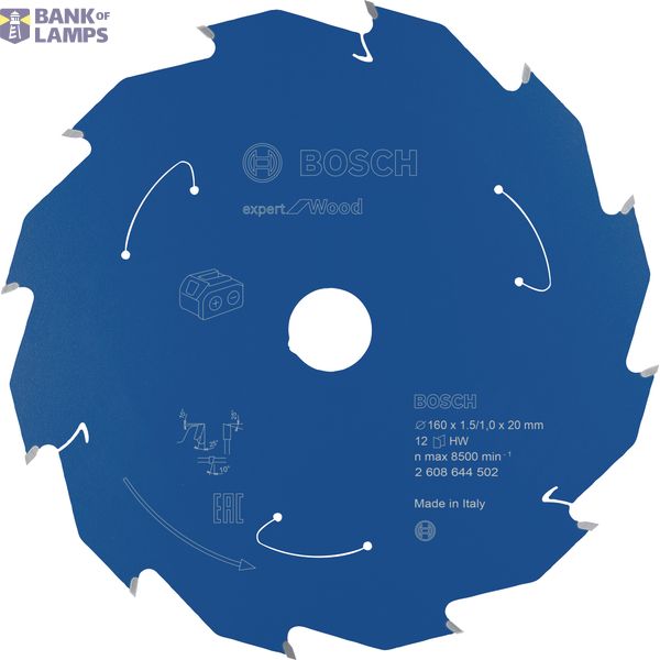 Expert for Wood Circular Saw Blade for Cordless Saws 160x1.5/1x20 T12 image 1