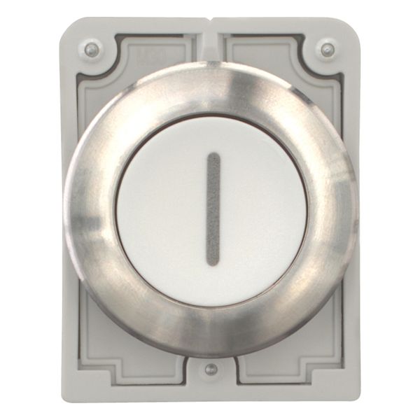 M30I-FD-W-X1 Pushbutton, RMQ-Titan, flat, momentary, White, inscribed 1, Front ring stainless steel image 5