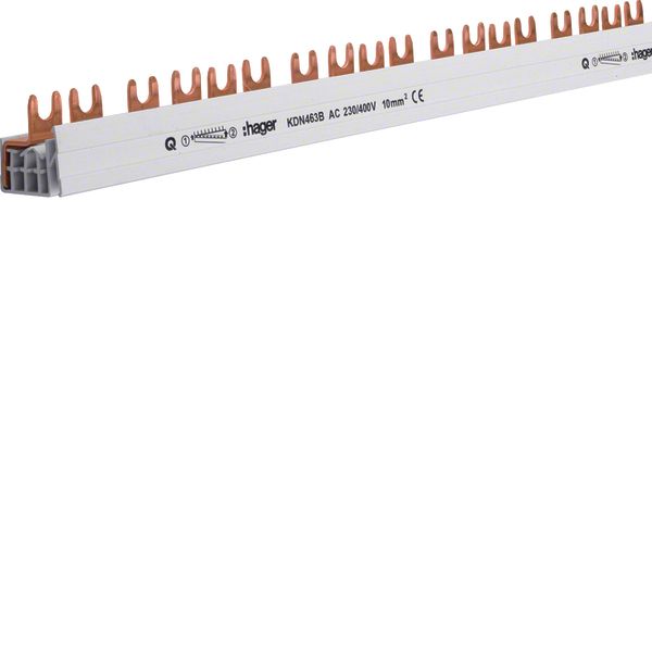 Insulated busbar 4P fork 10mm² 57M image 1