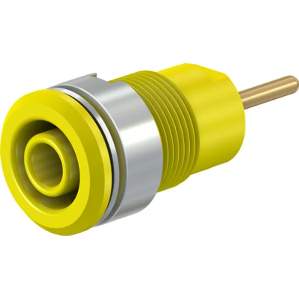 4 mm socket, round plug connection, mounting Ø 12.2 mm, CAT III, yellow, 23.3010-24 image 1