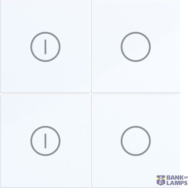 KNX pushbutton cover, 4-V, on/off, A.x/C.x, light white glossy image 1