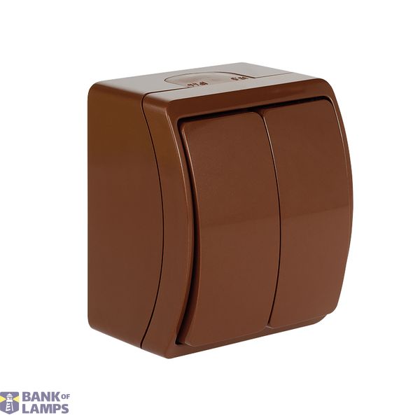 VW-2 Koala Two-Circuit Switch surface mounted IP44 brown VW 152-02 image 1