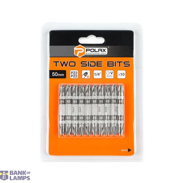 Two side bits，50mm，РZ2 - РZ2 1/4"，6150CRV (10 pcs) image 1