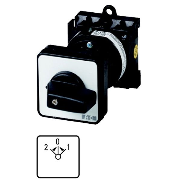 T0-1-9/Z Changeoverswitches, T0, 20 A, rear mounting, 1 contact unit(s), Contacts: 2, 45 °, momentary, With 0 (Off) position, with spring-return from both dire image 1