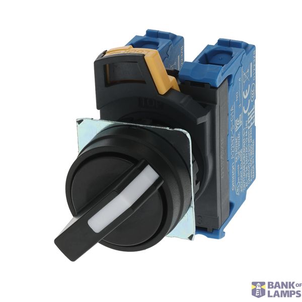 Selector A22NS Ã˜22, 2 position, NON-Lighted, bezel PLASTIC, MANUAL, COLOR BLACK, 2NO A2230050A image 1