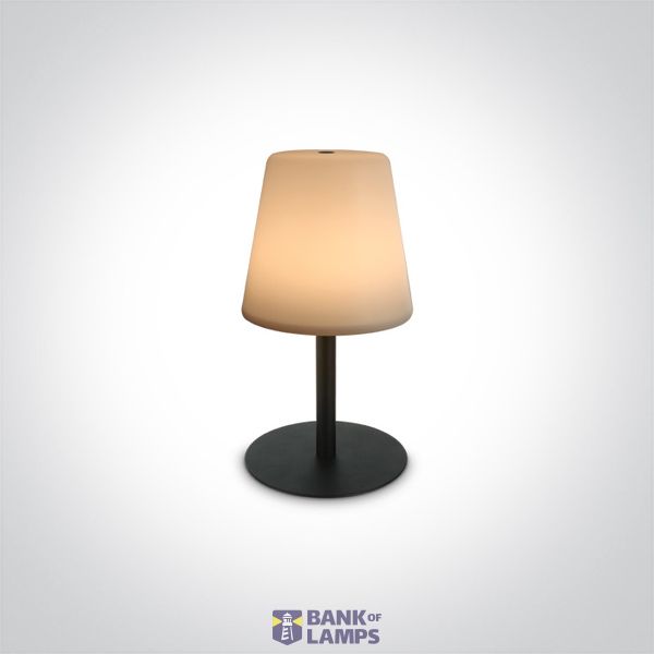 BLACK 2W WW TABLE LAMP RECHARGEABLE USB IP44 DIMMABLE image 1