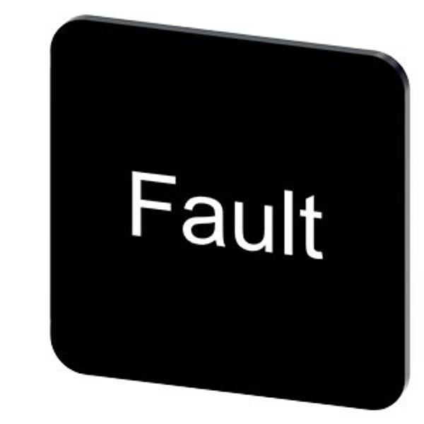 Labeling plate 22 x 22 mm, label black, labeling: Fault image 1