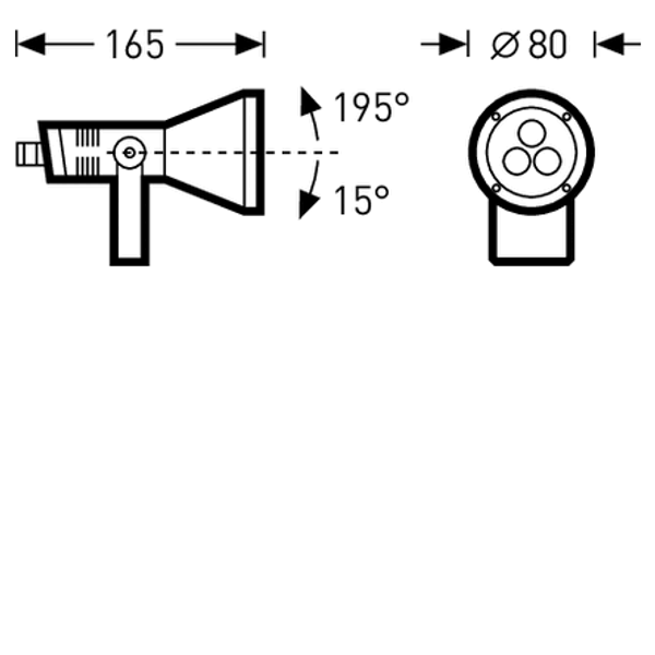 Floodlight / Projectors Faciella 20 Lens Anthracite around ET 6W 120lm rotationally sym. wide (RB) IP65 IK06 4 SDCM image 1
