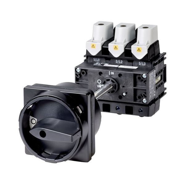 P5-125/V/SVB-SW Main switch, P5, 125 A, rear mounting, 3 pole, STOP function, With black rotary handle and locking ring, Lockable in the 0 (Off) position image 6