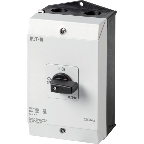 P1-25/I2-NA On-Off switch, P1, 25 A, surface mounting, 3 pole, with black thumb grip and front plate, UL/CSA image 8