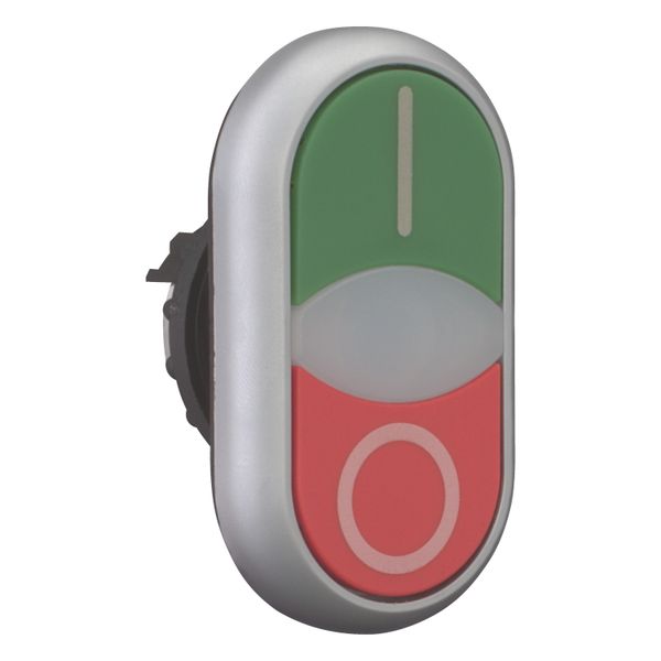 M22-DDLF-GR-X1/X0 Double actuator pushbutton, RMQ-Titan, Actuators and indicator lights flush, momentary, White lens, green, red, inscribed, Bezel: titanium image 12