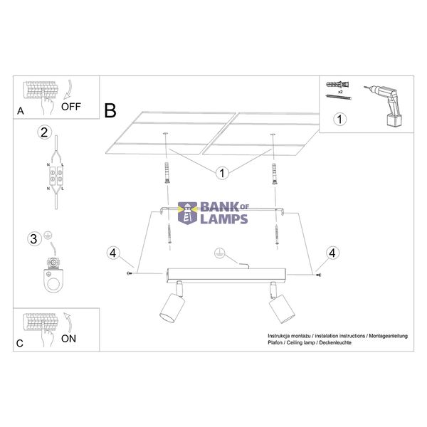 CEILING LAMP VERDO 2 WHITE GU10 2X10W IP20 image 6