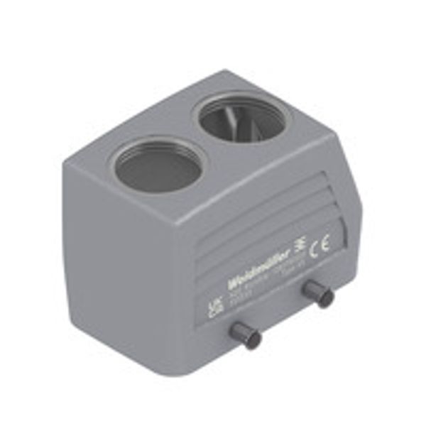 HDC enclosures, Size: 4, Protection degree: IP65, in plugged condition, Cable entry from top, Side-locking clamp on lower side, Standard, Size of cable entries: M 25 image 1