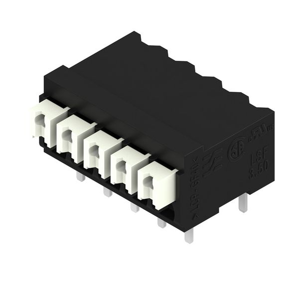 Printed circuit board terminals, 3.50 mm, Number of poles: 5, 90°, Solder pin length (l): 3.5 mm, black, PUSH IN with actuator, Clamping range, max. : 1.5 mm², Tube image 1