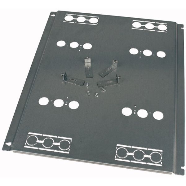 XMN241604MV Mounting plate, +mounting kit, for NZM2, vertical, 4p, HxW=400x425mm image 1
