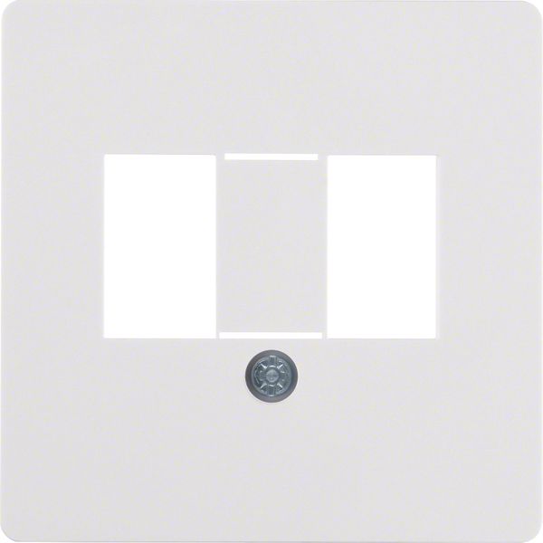 Central plate TAE cut-out, push-out, com-tech, p. white glossy image 1