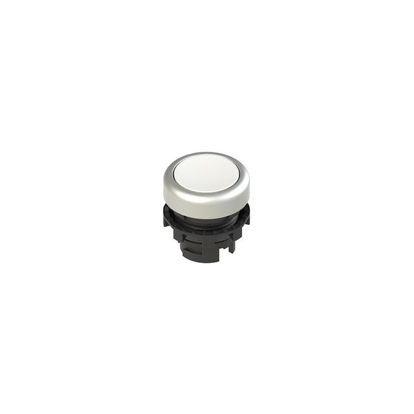 Spring-return white flush pushbutton image 1