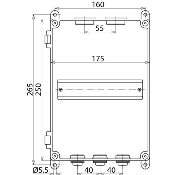 Surface mountable insulating enclosure IP 54 f. DIN rail mounted dev.  image 2