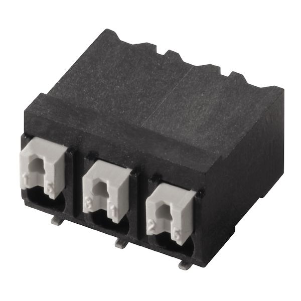 Printed circuit board terminals, 5.00 mm, Number of poles: 6, 90°, black, PUSH IN with actuator, Clamping range, max. : 1.5 mm², Tape image 1
