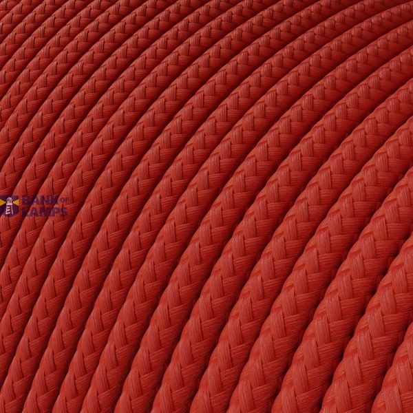Extra Low Voltage power cable coated in silk effect fabric Red RM09 image 2