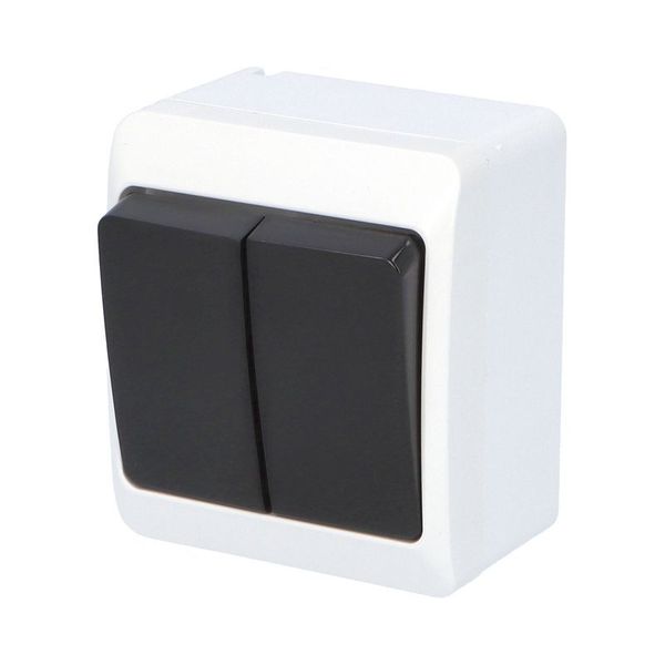 GALATEA Switch serial no. 5 10A 230V on plaster IP44 white/black image 2