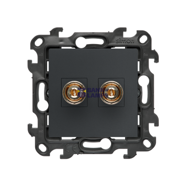 Loudspeaker socket, (module), Simon 24, IP20, graphite mat image 1
