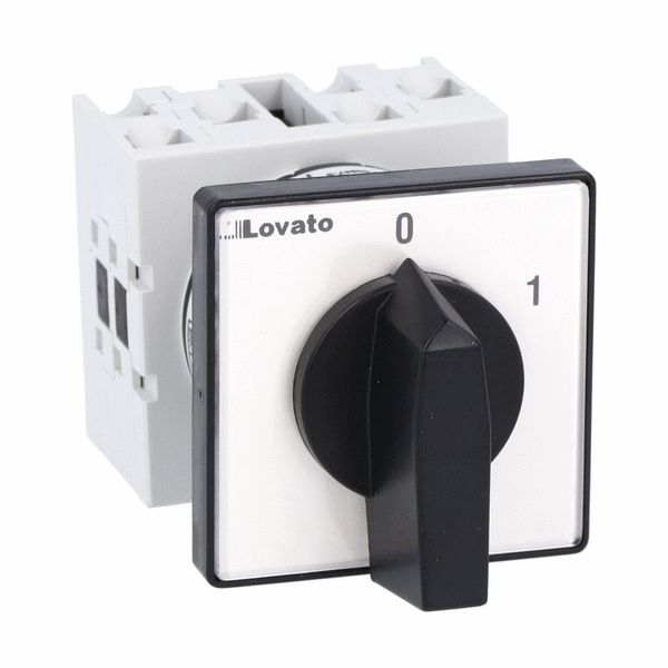 Rotary cam switch GX series, ON-OFF switch 4 poles 16A, for front mounting with black handle, front plate 48X48mm image 1