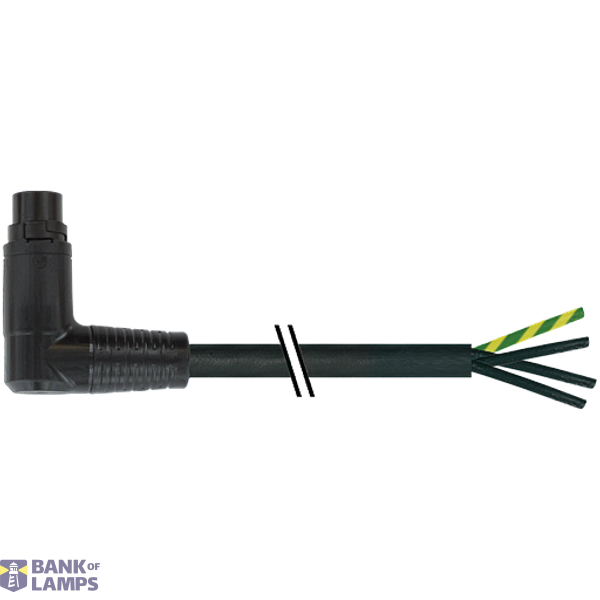 MQ15 male 90° with cable 600V AC type 3 PVC 6x2.5 bk UL/CSA 5m image 1