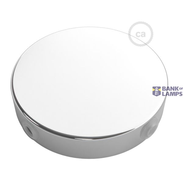 Cylindrical metal 4-side hole ceiling rose kit (junction box) image 1
