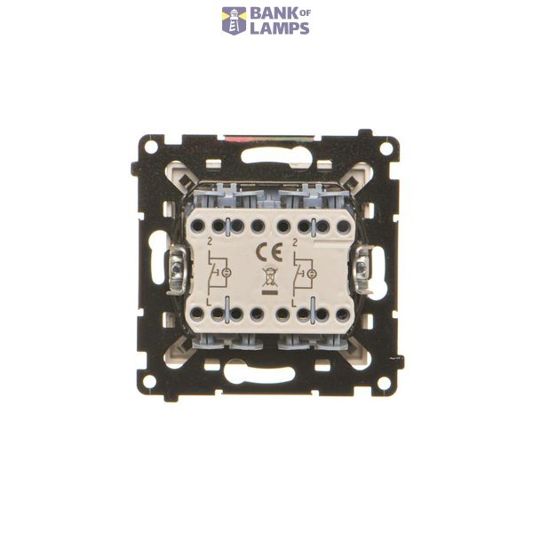 Double button for switches and push buttons, matt aluminum image 1