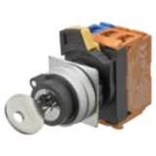 Selector A22NK 22 dia., Key type S, 2 position, bezel brushed M, manua A2250042M image 2