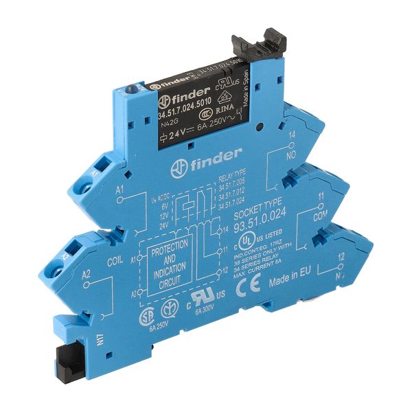 Rel. interface EMR screwless 6,2mm.1CO 6A/24VUC, AgNi+Au (38.61.0.024.5060) image 4