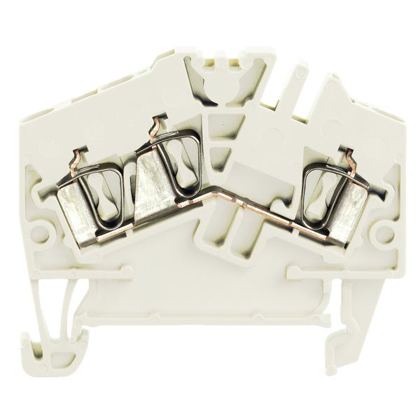 Feed-through terminal, Tension-clamp connection, 2.5 mm², 800 V, 24 A, white image 1
