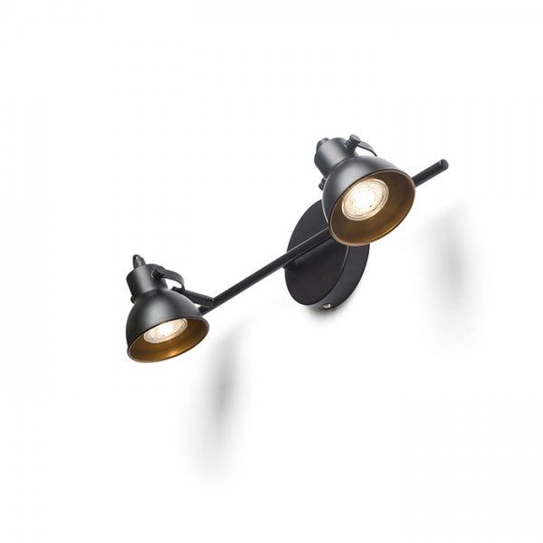 ROSITA II wall black/gold 230V LED GU10 2x9W image 1
