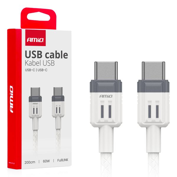 USB-C to USB-C cable 60W 200cm FullLINK AMIO-03909 image 1