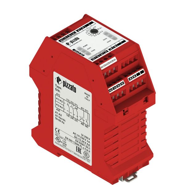 Safety module (2NO+1NC) instantaneous + 2NO delayed, category 4 image 1