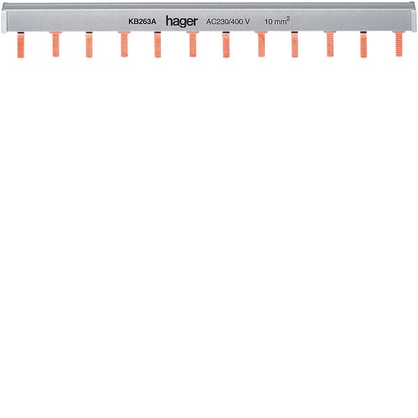 Insulated busbar 2P 63A prong 10mm² 12M image 1