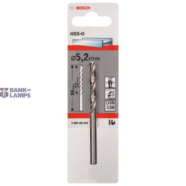 Metal drill bits HSS-G, DIN 338 5,2 x 52 x 86 mm 1 pcs. image 2