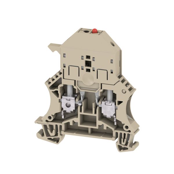 Fuse terminal, Screw connection, dark beige, 6 mm², 6.3 A, 36 V, Number of connections: 2, Number of levels: 1, TS 35 image 1