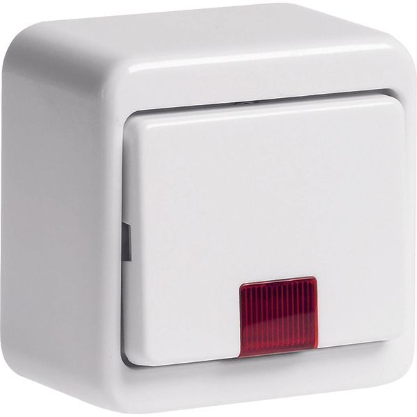 Control change-over switch 2pole surface-mounted, red lens, surface-mo image 1