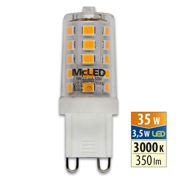 LED bulb G9, 3.5W, 3000K, CRI80, ex. angle 300°, 360° 350lm image 1