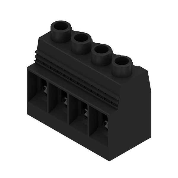 Printed circuit board terminals, 15.00 mm, Number of poles: 4, 90°, Solder pin length (l): 4.5 mm, tinned, black, Clamping yoke connection, Clamping range, max. : 50 mm², Box image 4