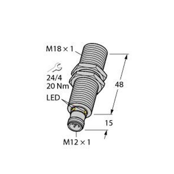 Ultrasonic Sensor Diffuse Mode Sensor   RU100U-M18M-UP8X2-H1151 image 1
