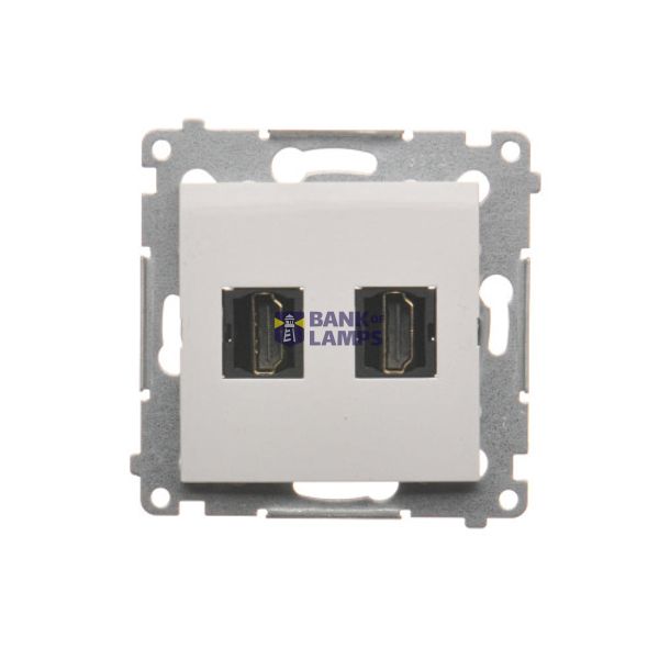 HDMI double socket, white image 1