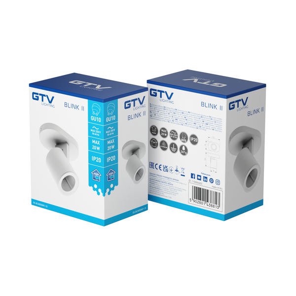 Ceiling luminaire BLINK II, GU10, max. 20 W, IP20, single, white image 2
