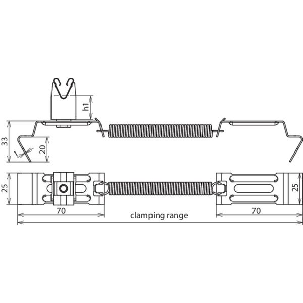 Roof conductor holder SPANNgrip Cu H 20mm f. Rd 8mm clamp. range 180-2 image 2
