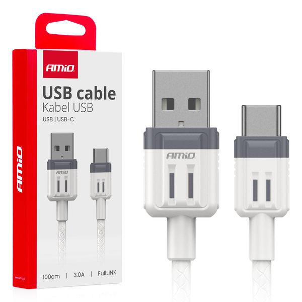 USB to USB-C cable 3A 100cm FullLINK AMIO-03905 image 1