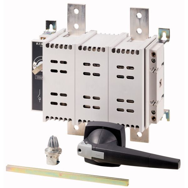 DDC-1250/2/M4/P-G DC switch disconnector, 1250 A, 2 pole, 1 N/O, 1 N/C, with grey knob, rear mounting image 1