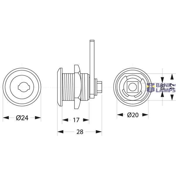 DARP-ZI individual metal switchboard lock "Quiteline" image 1